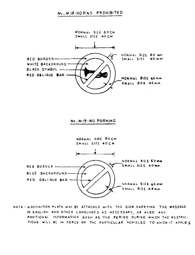 First Schedule, mandatory signs: printed page 130 of the Act