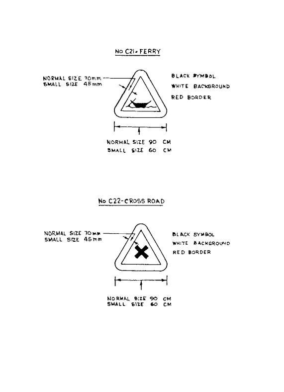 First Schedule, mandatory signs: printed page 149 of the Act